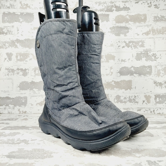 Crocs Duet Busy Day Fleece Lined Round Toe Grey Nylon Boots O211 - Picture 4 of 12